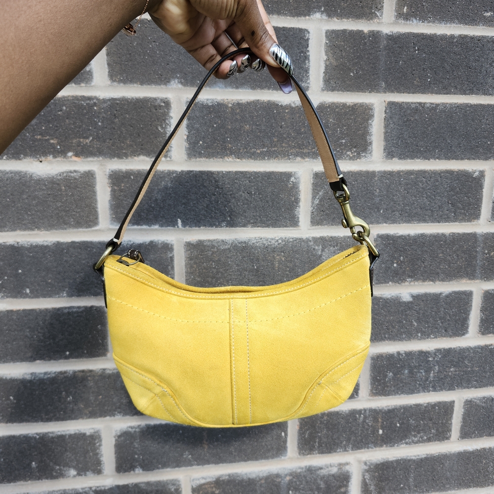 SOLD Coach Yellow Suede Shoulder Bag